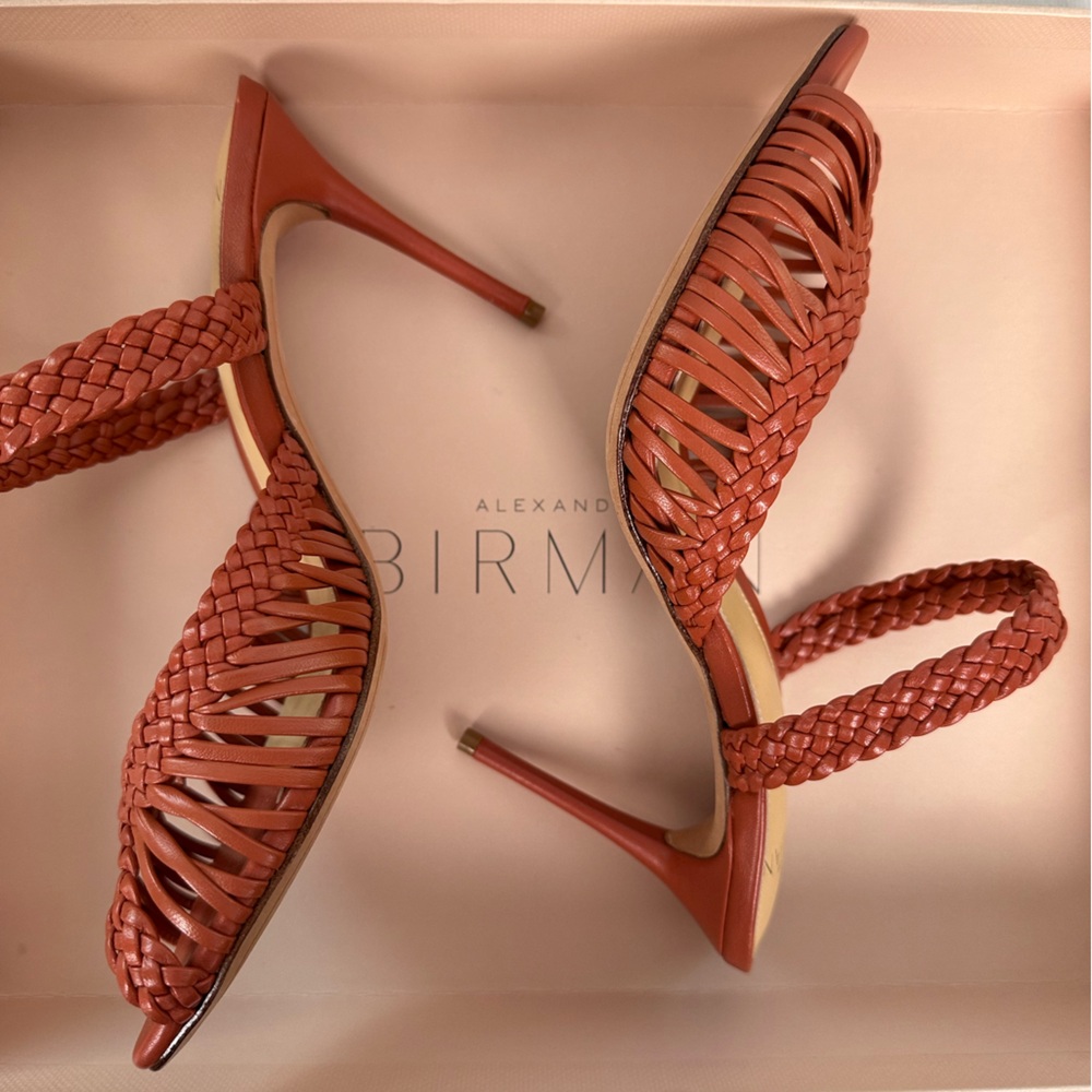 ALEXANDRE BIRMAN Birman Agatha Mule Nappa Kiss Guava Heels - Picture 7 of 14